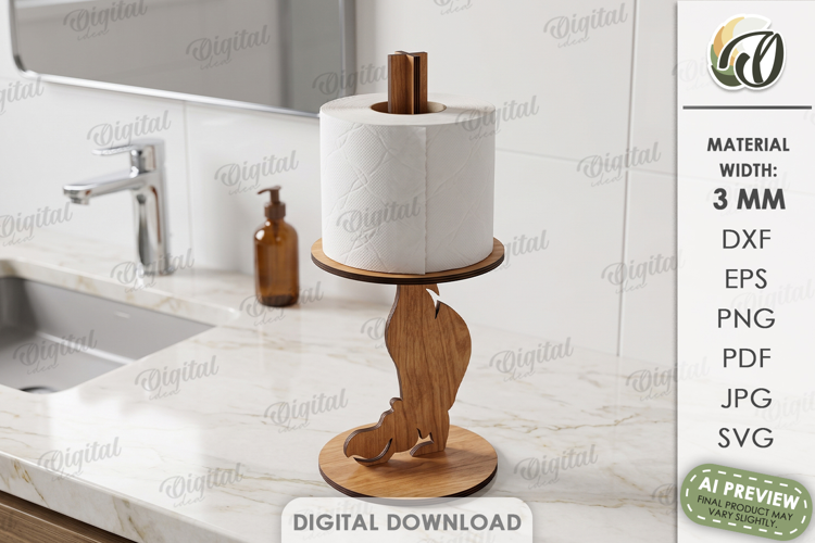 Toilet Paper Holder Laser Cut. Toilet Paper Stand SVG
