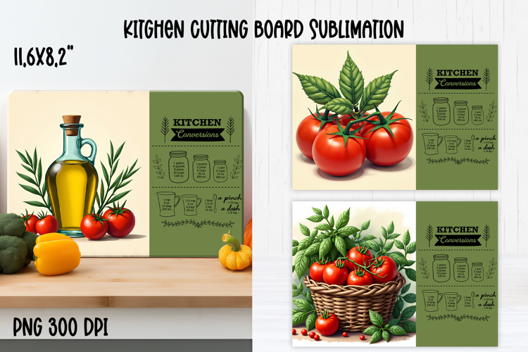 Tomato girl kitchen conversion cutting board PNG design