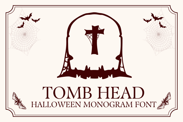 Tomb Head Monogram Halloween Font