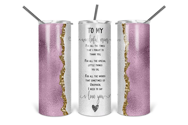 To My Wonderful Mom Poem Tumbler Design example image 1