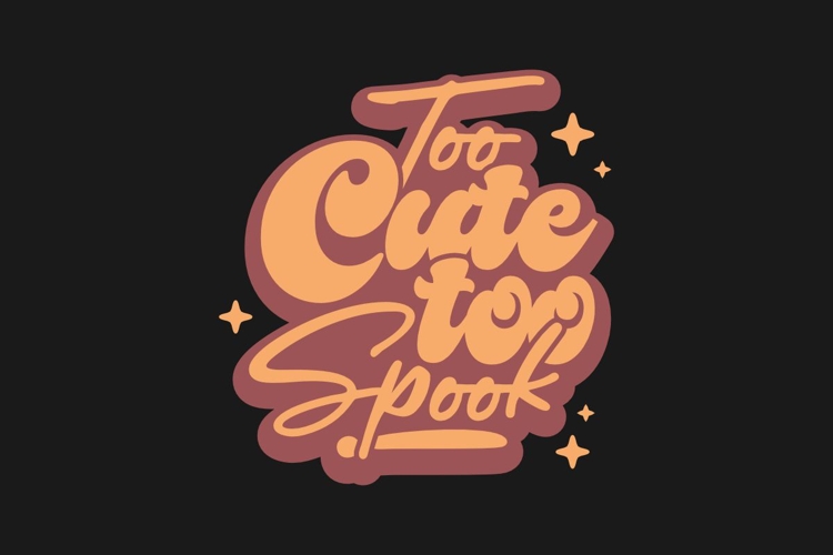 Too Cute Retro Vintage Halloween T-shirt Design