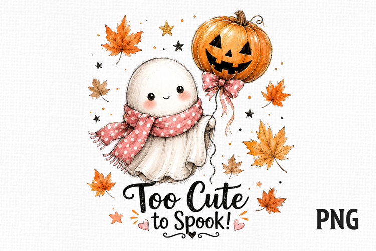 Too Cute to Spook Ghost PNG example image 1