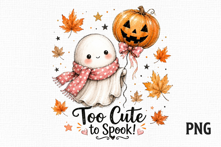 Too Cute to Spook Ghost PNG