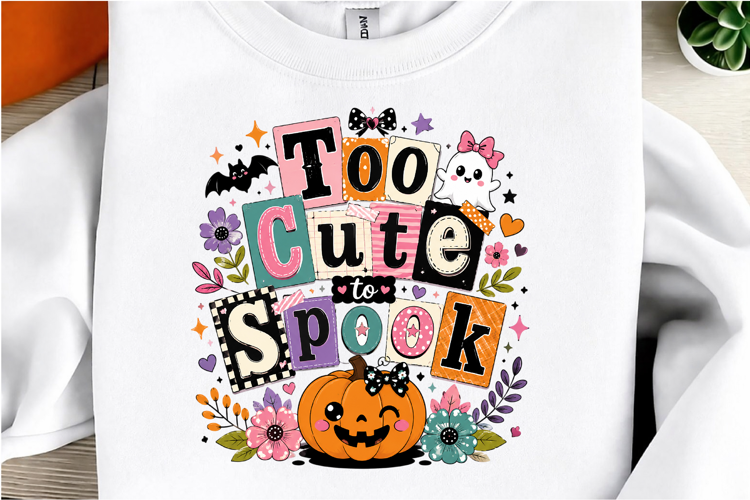 Too Cute to Spook Pumpkin Graphic