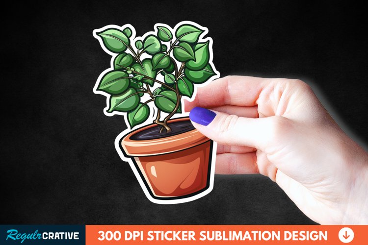 Topiary Pot Sticker Clipart, Sticker PNG Sticker