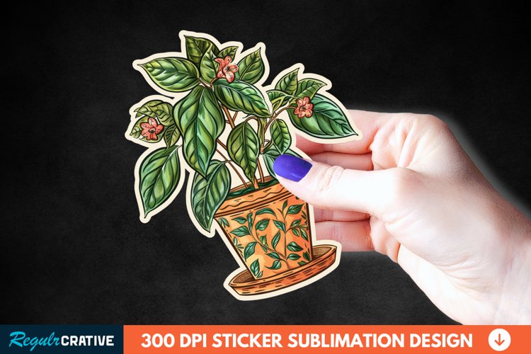 Topiary Pot Sticker Clipart, Sticker PNG Sticker