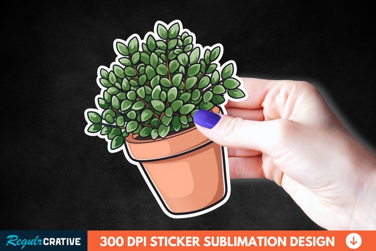 Topiary Pot Sticker Clipart, Sticker PNG Sticker
