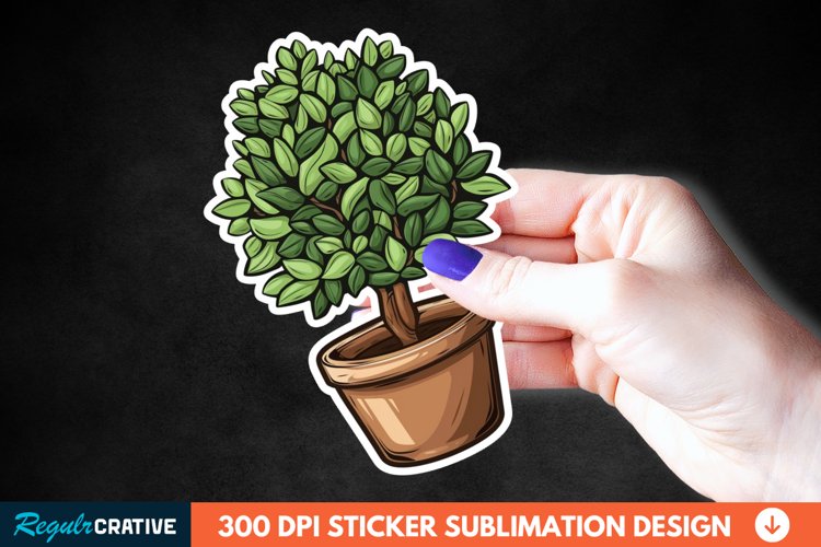 Topiary Pot Sticker Clipart, Sticker PNG Sticker