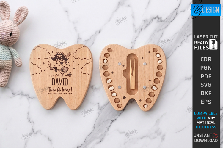 Baby Tooth Box Laser Cut | First Tooth | Keepsake Box | CNC