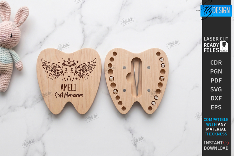 Baby Tooth Box Laser Cut | First Tooth | Keepsake Box | CNC