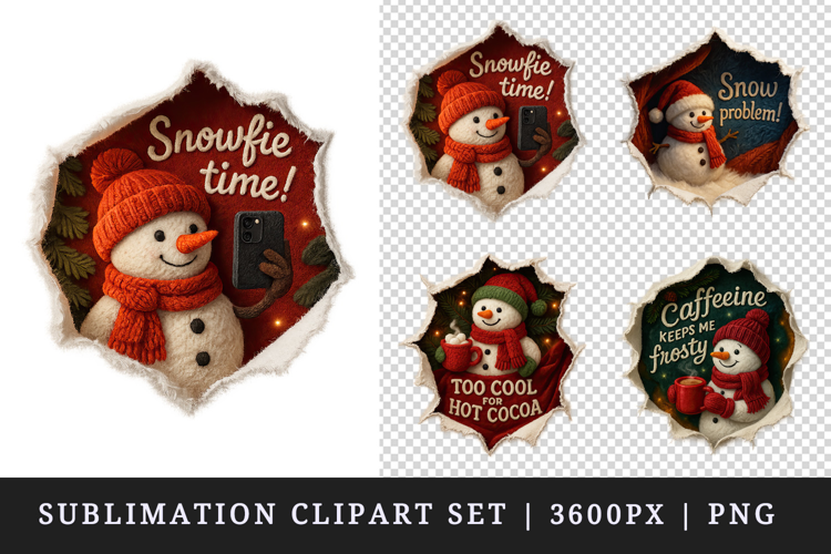 Torn Fabric Tear Christmas clipart sublimation design png
