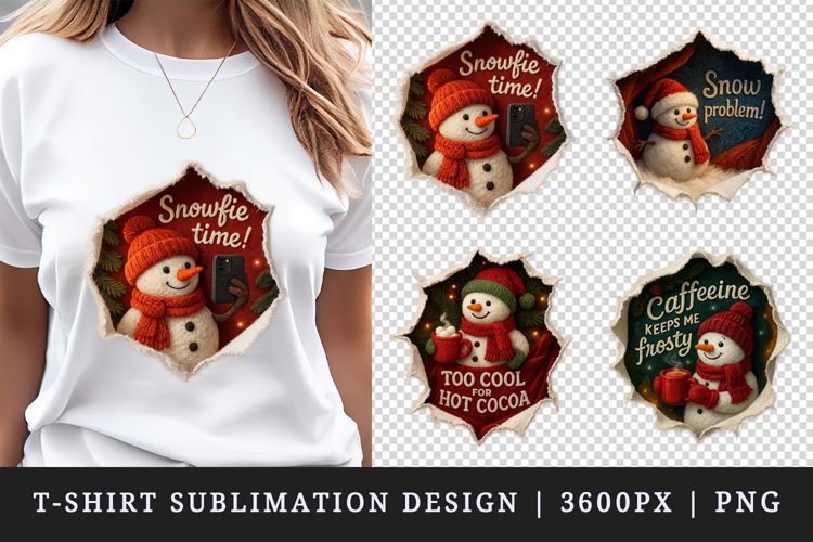 Torn Fabric Tear Christmas t-shirt sublimation design png