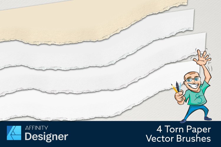 4 Torn Paper Vector Brushes Affinity Designer (2013801) Elements