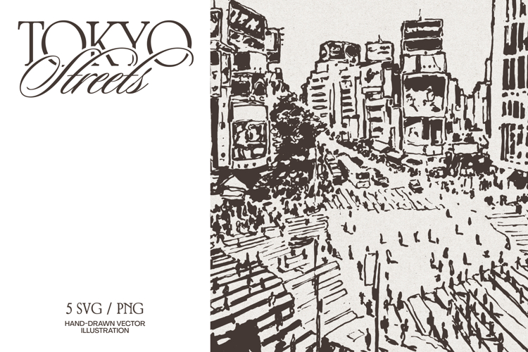 Tokyo Streets Crossing Sketches
