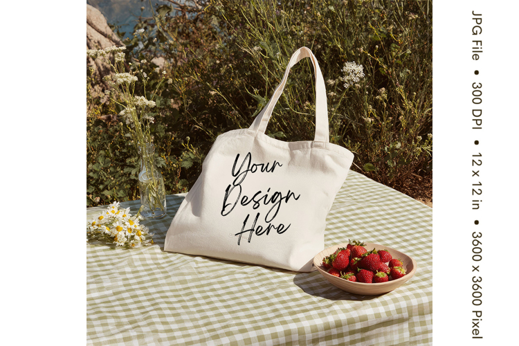 Canvas Tote Bag Mockup Shopping Bag White Natural Blank_125