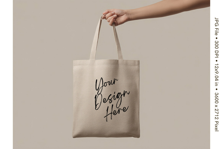 Canvas Tote Bag Mockup Shopping Bag White Natural Blank_2