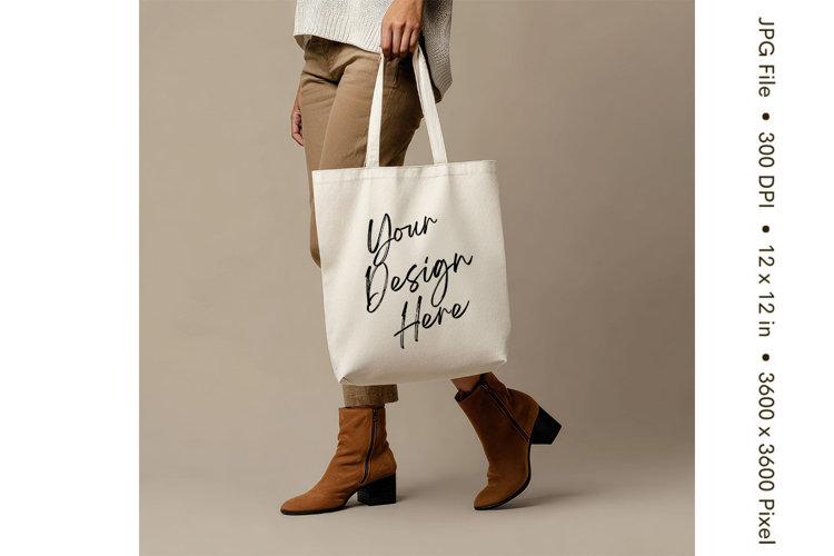 Canvas Tote Bag Mockup Shopping Bag White Natural Blank_24