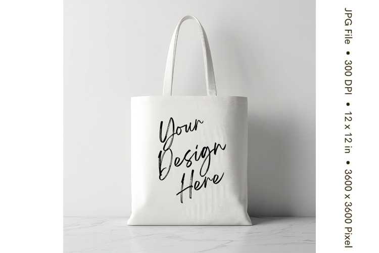 Canvas Tote Bag Mockup Shopping Bag White Natural Blank_77