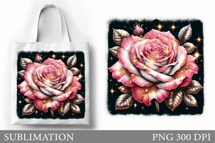 Rose Tote Bag Design. Flowers Roses Sublimation
