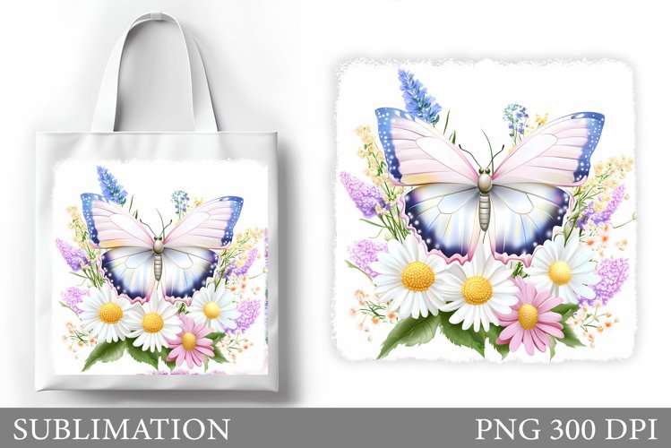 Butterfly Tote Bag Design. Butterfly Sublimation example image 1