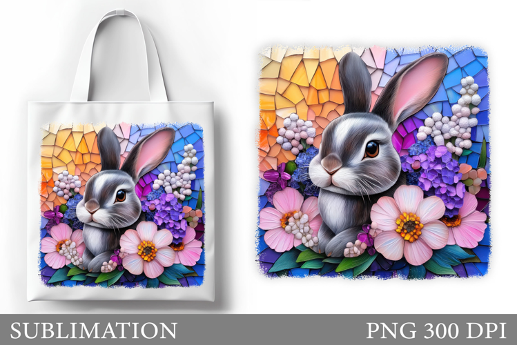 Cute Bunny Tote Bag Design. Bunny Sublimation