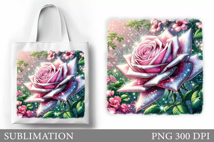 Roses Tote Bag Design. Flowers Roses Sublimation