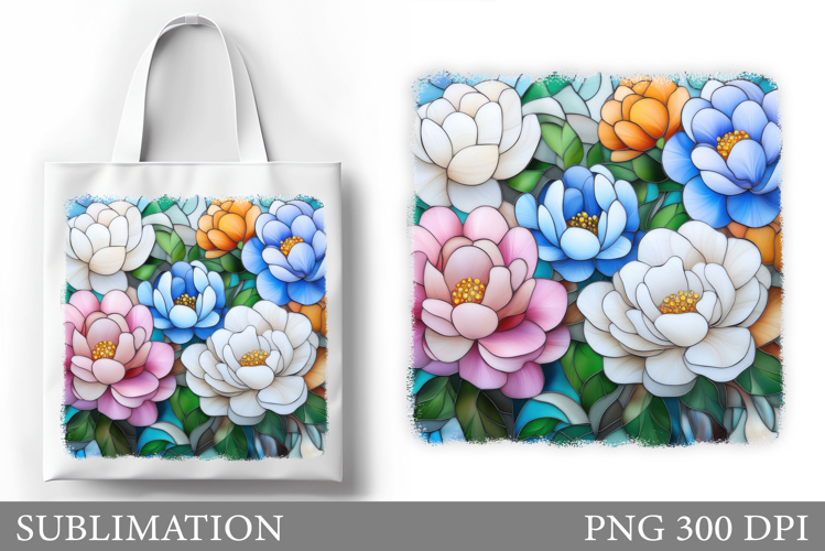 Flowers Tote Bag Sublimation. Flowers Sublimation