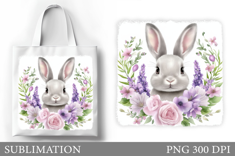 Cute Bunny Tote Bag Design. Bunny Sublimation