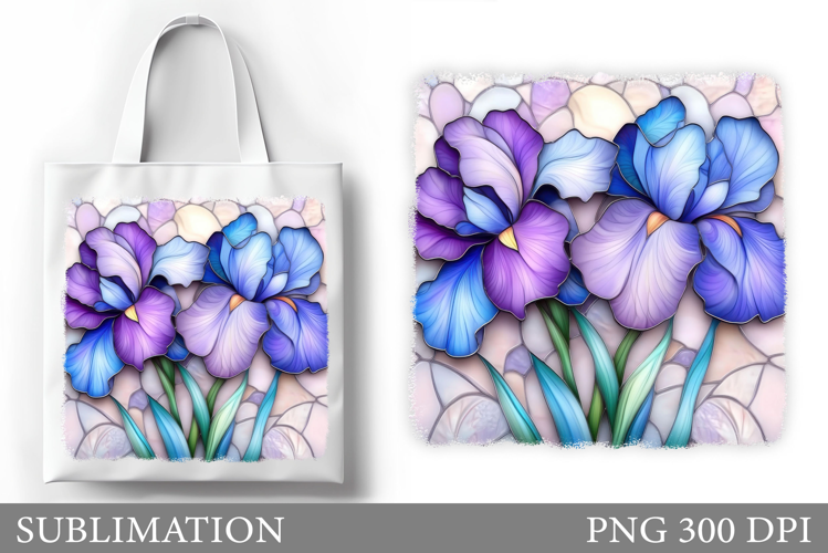 Irises Tote Bag Design. Flowers Tote Bag Sublimation