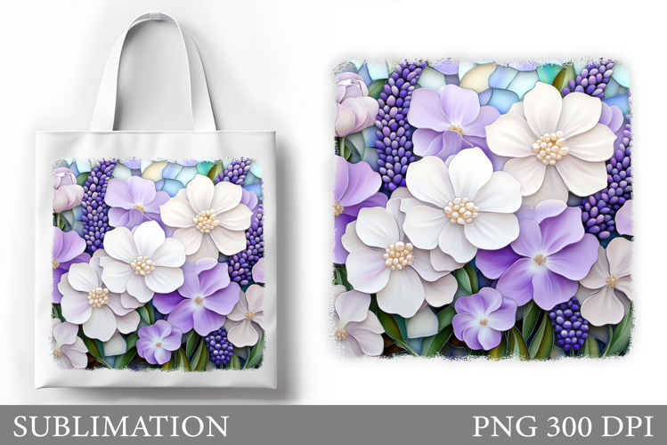 Flowers Tote Bag Sublimation. Flowers Sublimation