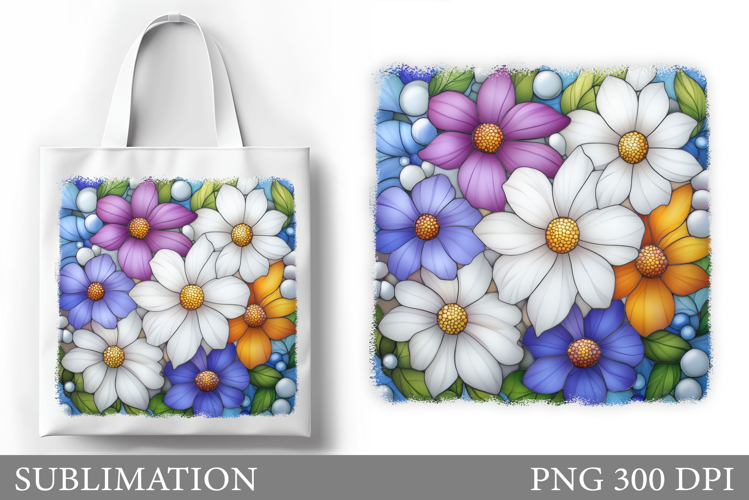 Flowers Tote Bag Sublimation. Flowers Sublimation