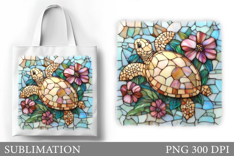 Sea Turtle Tote Bag Sublimation. Turtle Sublimation example image 1