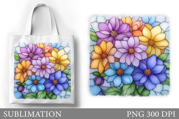 Flowers Tote Bag Sublimation. Garden Flowers Sublimation