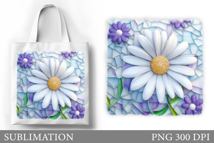 Daisy Flowers Tote Bag Design. Flowers Tote Bag Sublimation