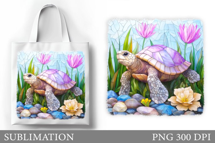 Turtle Tote Bag Sublimation. Sea Sublimation example image 1