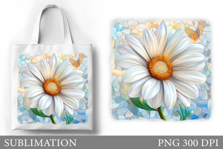 Floral Tote Bag Design. Daisy Flowers Tote Bag Sublimation