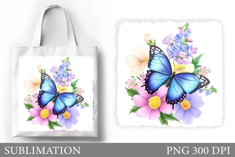 Butterfly Sublimation. Butterfly Tote Bag Sublimation example image 1