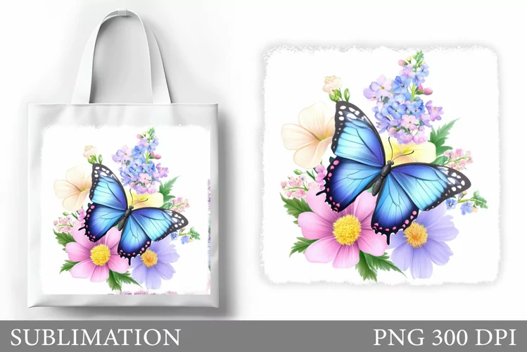 Butterfly Sublimation. Butterfly Tote Bag Sublimation