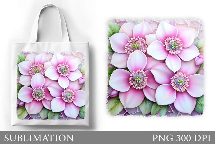 Flowers Tote Bag Sublimation. Flowers Sublimation