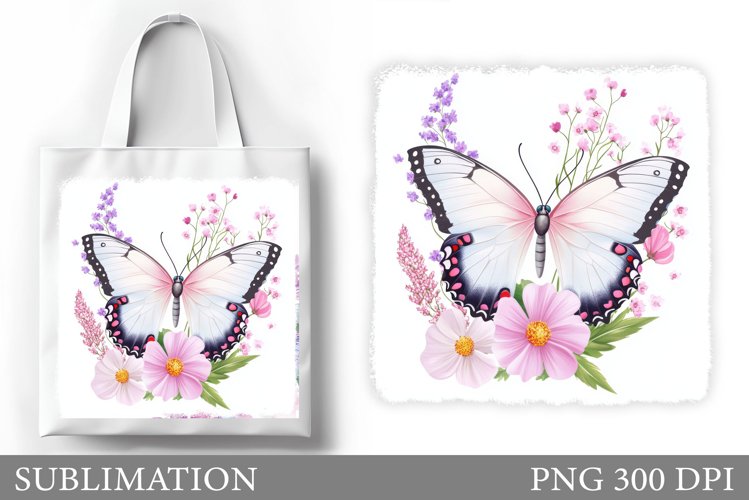 Butterfly Sublimation. Butterfly Tote Bag Design