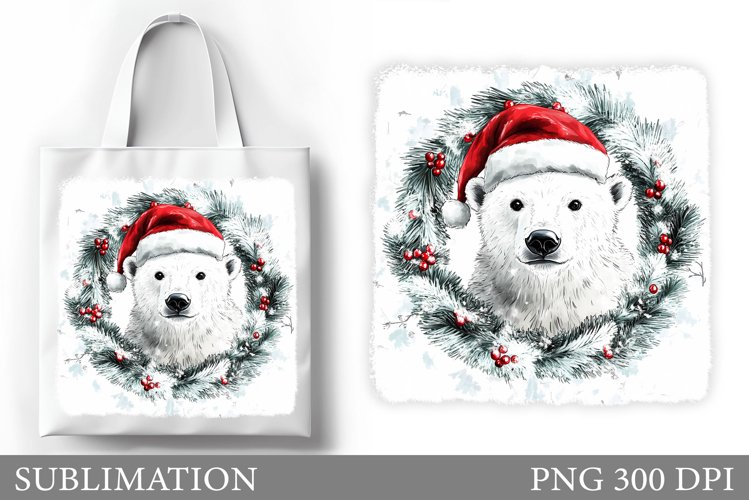 Christmas Bear Tote Bag. Christmas Tote Bag Sublimation