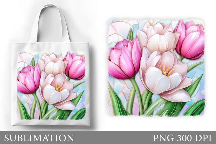 Tulips Tote Bag Sublimation. Flowers Sublimation