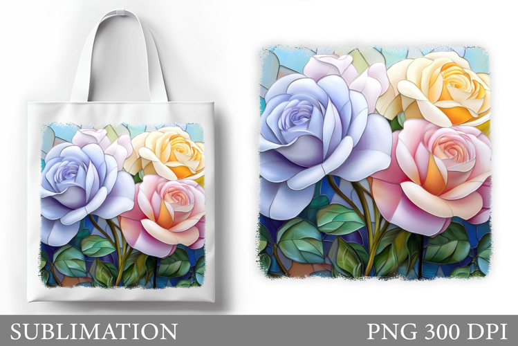 Roses Tote Bag Sublimation. Flowers Sublimation