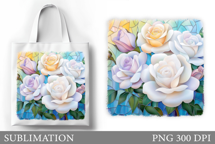 Roses Tote Bag Design. Flowers Roses Sublimation