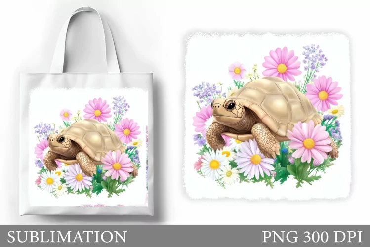 Turtle Tote Bag Design. Turtle Sublimation