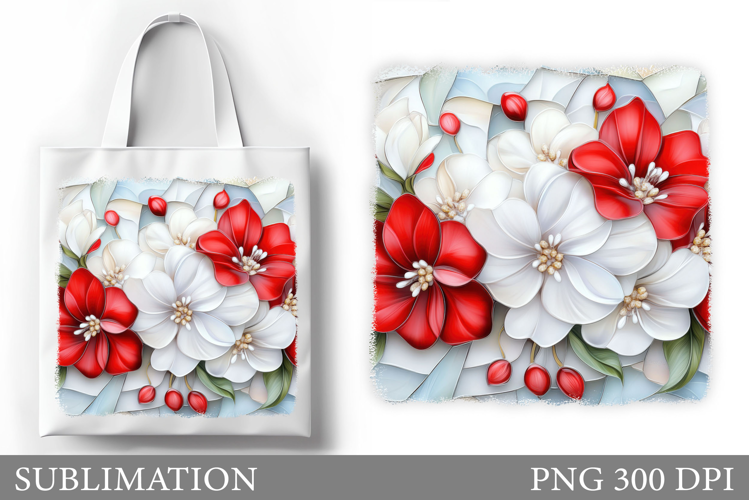 Flowers Tote Bag Design. Floral Tote Bag Sublimation