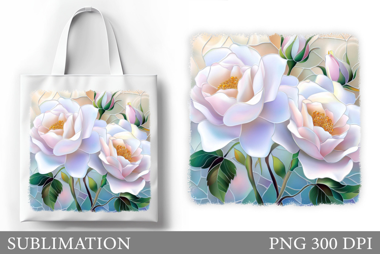 Roses Tote Bag Sublimation. Flowers Sublimation example image 1