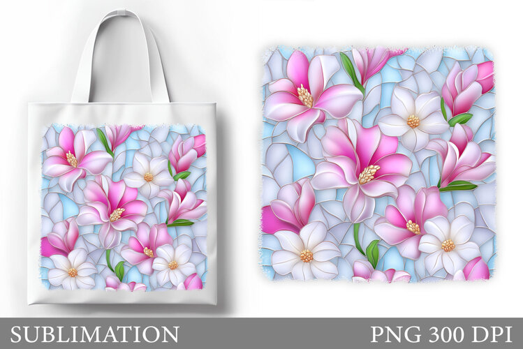 Flowers Tote Bag Sublimation. Flowers Sublimation example image 1