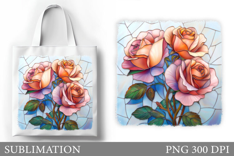 Roses Tote Bag Sublimation. Flowers Sublimation example image 1