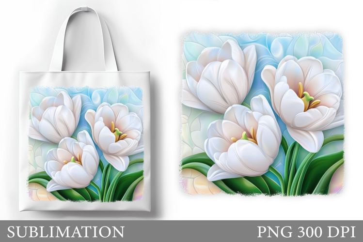Tulips Tote Bag Design. Floral Tote Bag Sublimation